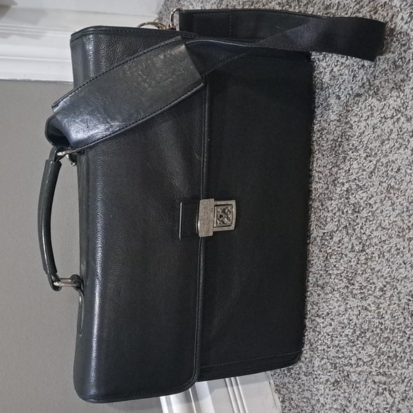 Black Leather brief case - Picture 1 of 3